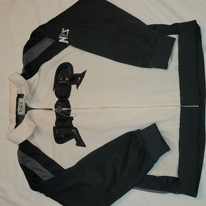 Snoop Dog Athletics jacket black & off white colors, zip up jacket sz XL